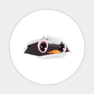 Cute penguin hiding design Magnet